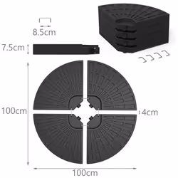 VOUNOT Umbrella Base Stand for Cantilever and Banana Parasol, 52L/100kg - Additional view 7