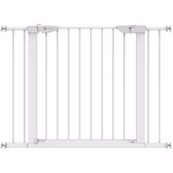 VOUNOT Stair Gates, Pressure Fit Safety Gate, White 75-108 cm
