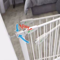 VOUNOT Stair Gates, Pressure Fit Safety Gate, White 75-108 cm - Additional view 4