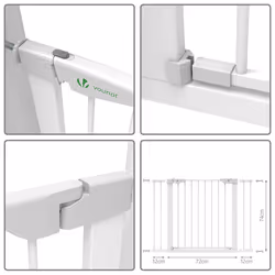 VOUNOT Stair Gates, Pressure Fit Safety Gate, White 75-108 cm - Additional view 7