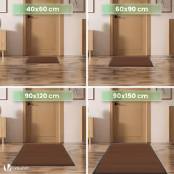 VOUNOT 2pcs Dirt Trapper Front Door Mat for Indoor Outdoor, Brown-Black, 40x60cm - Additional view 4