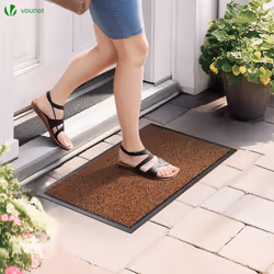 VOUNOT 2pcs Dirt Trapper Front Door Mat for Indoor Outdoor, Brown-Black, 40x60cm - Additional view 6