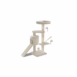 VOUNOT Cat Tree Tower, Cat Condo with Sisal Scratching Post, Multi Level Cat Climbing Frame Indoors, Cat Activity Tree, Beige ...