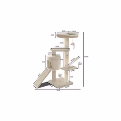 VOUNOT Cat Tree Tower, Cat Condo with Sisal Scratching Post, Multi Level Cat Climbing Frame Indoors, Cat Activity Tree, Beige, L
