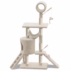 VOUNOT Cat Tree Tower, Cat Condo with Sisal Scratching Post, Beige XXL