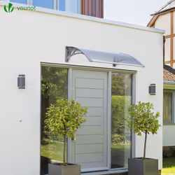 VOUNOT 120x80cm Front Door Canopy Porch Outdoor Awning, Rain Shelter, Grey - Additional view 2