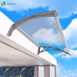 VOUNOT 120x80cm Front Door Canopy Porch Outdoor Awning, Rain Shelter, Grey - Additional view 7