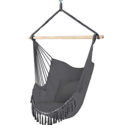 VOUNOTÂ HangingÂ HammockÂ ChairÂ withÂ Cushions,Â MacrameÂ HammockÂ SwingÂ ChairÂ forÂ Garden,Â Bedroom,Â Patio,Â 265LBSÂ Capacity, Grey