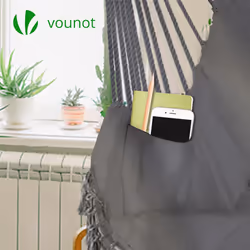 VOUNOTÂ HangingÂ HammockÂ ChairÂ withÂ Cushions,Â MacrameÂ HammockÂ SwingÂ ChairÂ forÂ Garden,Â Bedroom,Â Patio,Â 265LBSÂ Capacity, Grey - Additional view 6