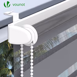 VOUNOT Zebra Roller Blind Double Fabric, Day and Night Translucent or Blackout Vision Curtains, No Drilling for Window and Door , Grey, 100 x 150 cm - Additional view 5