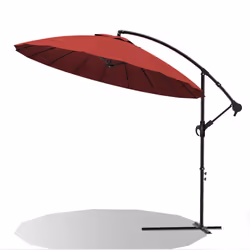 VOUNOT 3m Cantilever Shanghai Parasol, Banana Garden Patio Umbrella with Crank Handle for Outdoor Sun Shade, Red - Additional view 8