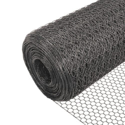 VOUNOT Chicken Wire Mesh, Metal Animal Fence, 13mm Holes, 1m x 25m, PVC Coated Grey