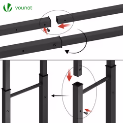 VOUNOT Firewood Log Rack, Retractable Metal Log Store Holder for Outdoor or Indoor, Black - Additional view 3