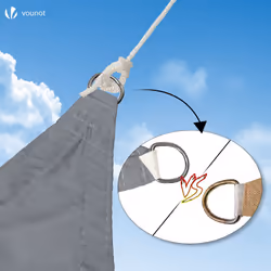 VOUNOT Sun Shade Sail Waterproof Triangle Sail Canopy With Mounting Ropes 5x5x5m, Grey