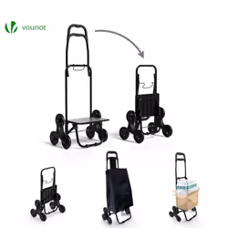 VOUNOT 6 Wheels Stair Climbing Shopping Trolley, 32L Black - Additional view 6