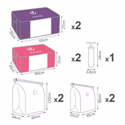 VOUNOT Vacuum Storage Bags for Clothes, Duvets, Pillows, Blankets, Set of 9