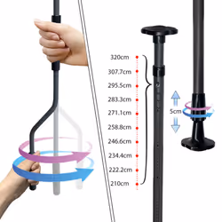 VOUNOT 3 x 1.2m Patio Telescopic Awning, Retractable Manual Awning, Adjustable Waterproof Canopy with Hand Crank, Balcony Sun Shade Shelter - Grey - Additional view 6