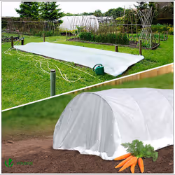 VOUNOT Garden Fleece 50gsm Horticultural Fleece Plant Winter Protection Cover With 20 Pegs1.5x20M