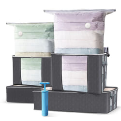 VOUNOT Set of 9 Clothes Storage Bag, 3 Foldabale EDENOO Storage bag 3 Vacuum Bags with Hand Pump