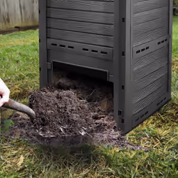 VOUNOT Compost Bin Garden, Plastic Composters Outdoor, Black, 300L