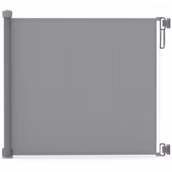 VOUNOT Retractable Stair Gate, Extend Up to 180cm Wide, Silent One-Hand Operation Safety Door Gate, Grey