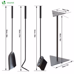 VOUNOT Fireplace Accessories Tools, 4 Piece Fireplace Companion Sets