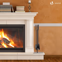VOUNOT Fireplace Accessories Tools, 4 Piece Fireplace Companion Sets