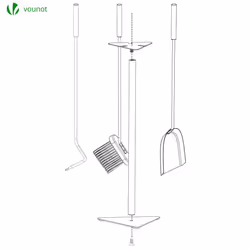 VOUNOT Fireplace Accessories Tools, 4 Piece Fireplace Companion Sets - Additional view 6