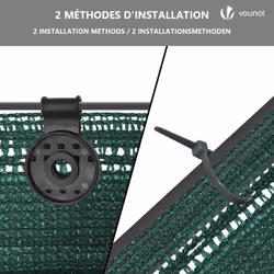 VOUNOT 1x10m Privacy Netting 150 g/mÂ² HDPE Shading Net, 85% Shading Rate, Green - Additional view 5