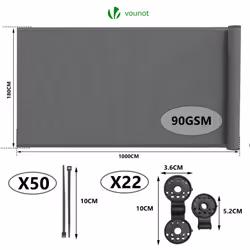VOUNOT 1.8x10m Privacy Netting HDPE Shading Net, 75% Shading Rate, Grey - Additional view 2