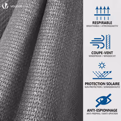 VOUNOT 1.8x10m Privacy Netting 230 g/mÂ² HDPE Shading Net, 95% Shading Rate, Grey - Additional view 3