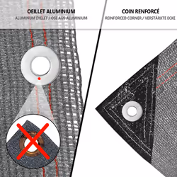 VOUNOT 1.8x10m Privacy Netting 230 g/mÂ² HDPE Shading Net, 95% Shading Rate, Grey - Additional view 4