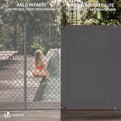 VOUNOT 1.8x10m Privacy Netting 230 g/mÂ² HDPE Shading Net, 95% Shading Rate, Grey - Additional view 5
