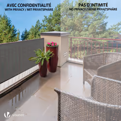 VOUNOT 1x10m Privacy Netting HDPE Shading Net, 75% Shading Rate, Grey - Additional view 6