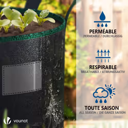 VOUNOT 5 Pack Plant Grow Bags 30L Vegetable Growing Container with Handles, Plant labels - Additional view 4
