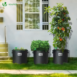 VOUNOT 5 Pack Plant Grow Bags 30L Vegetable Growing Container with Handles, Plant labels - Additional view 6