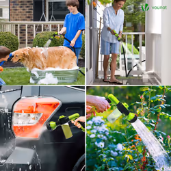 VOUNOT Flexible Garden Hose 100FT, 8 Modes with Soap Dispenser Black - Additional view 7