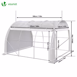 VOUNOT Polytunnel Greenhouse Gardening Walk In Grow House with Roll-up Side Walls,  3x2x2m 6mÂ², White