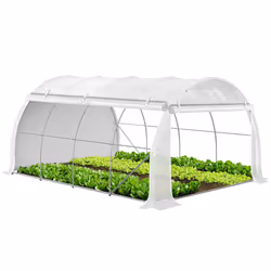 VOUNOT Large Polytunnel Greenhouse Gardening Walk In Grow House with Roll-up Side Walls, 4x3x2m 12m², White