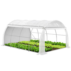 VOUNOT Large Polytunnel Greenhouse Gardening Walk In Grow House with Roll-up Side Walls,  4x3x2m 12mÂ², White