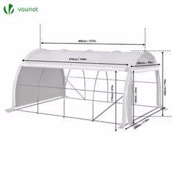 VOUNOT Large Polytunnel Greenhouse Gardening Walk In Grow House with Roll-up Side Walls,  4x3x2m 12mÂ², White