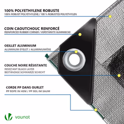 VOUNOT 2x3m Tarpaulin Heavy Duty 240 g/mÂ² Waterproof Tarp Grey - Additional view 8
