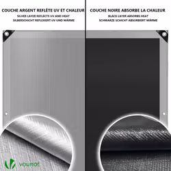 VOUNOT 4x6m Tarpaulin Heavy Duty 240 g/mÂ² Waterproof Tarp Grey - Additional view 6