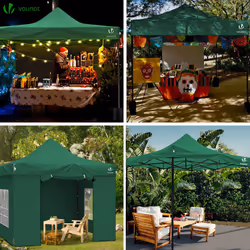 VOUNOT 3x3m Heavy Duty Gazebo with 4 Sides, Pop up Gazebo Fully Waterproof Party Tent with Roller Bag and Leg Weights, Green - Additional view 6