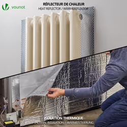 VOUNOT Insulation Roll Radiator Foil 10m x 122cm x 3mm, Double Aluminum Bubble Foil