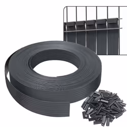 VOUNOT PVC Privacy Strips Garden Privacy Fence Screen 75m x 4.7cm with 150 Clips, Grey