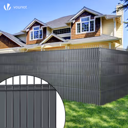 VOUNOT PVC Privacy Strips Garden Privacy Fence Screen 150m x 4.7cm with 300 Clips, Grey