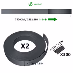 VOUNOT PVC Privacy Strips Garden Privacy Fence Screen 150m x 4.7cm with 300 Clips, Grey - Additional view 4