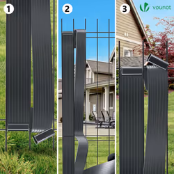 VOUNOT PVC Privacy Strips Garden Privacy Fence Screen 150m x 4.7cm with 300 Clips, Grey - Additional view 5