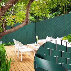 VOUNOT PVC Privacy Strips Garden Privacy Fence Screen 150m x 4.7cm with 300 Clips, Green